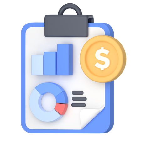 Paper financial report  3D Icon