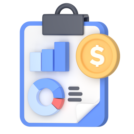 Paper financial report  3D Icon