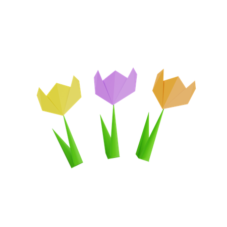 Paper flower field  3D Icon