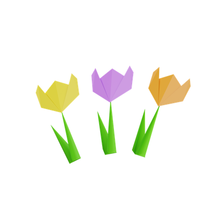 Paper flower field  3D Icon