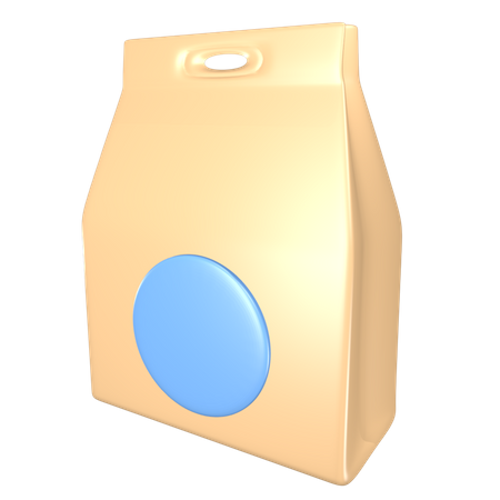 Paper food bag  3D Icon