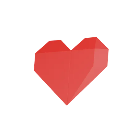 Paper Heart 3 D Icon 3D Icon