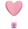 Paper Heart Ballon With Gift