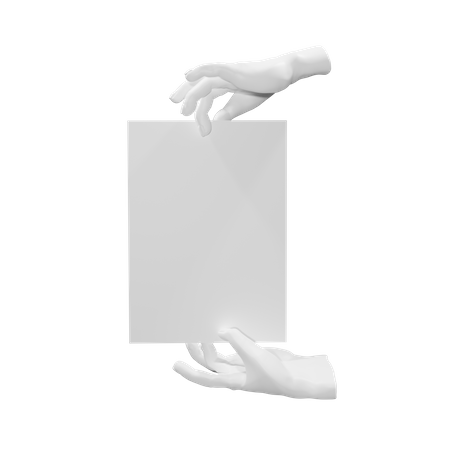 Paper Holding Gesture 3D Illustration