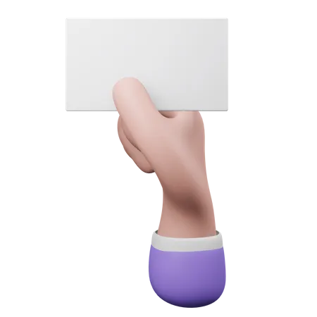 Paper Holding Hand Gesture  3D Illustration