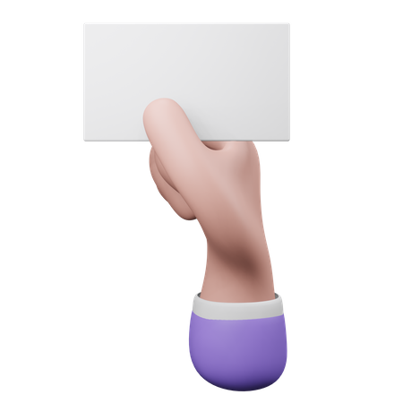 Paper Holding Hand Gesture 3D Illustration