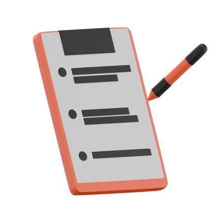 Paper Note  3D Icon