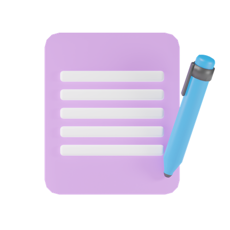 Paper Pen  3D Icon