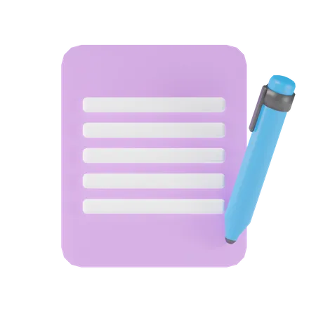 Paper Pen  3D Icon