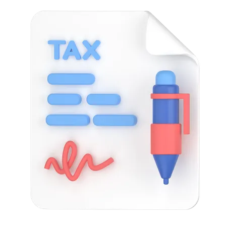 Tax Document Sign 3D Icon