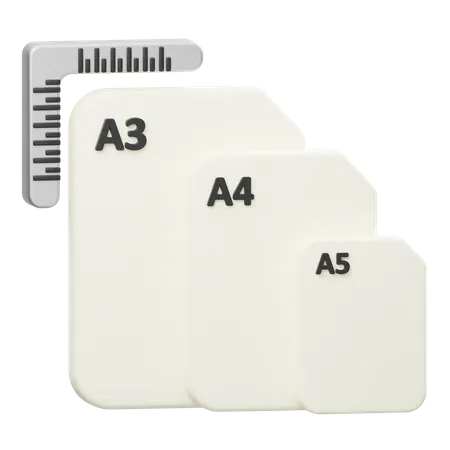 Paper Size  3D Icon