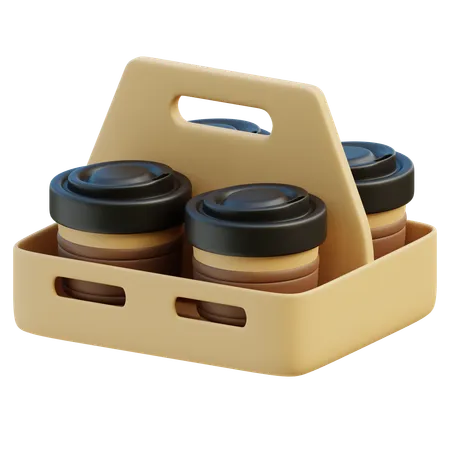 Paper Tray Coffee  3D Icon