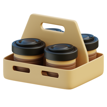 Paper Tray Coffee  3D Icon
