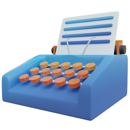 Paper Typewriter  3D Icon