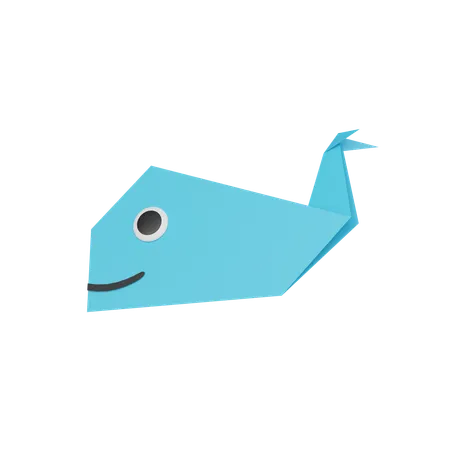 Paper Whale 3 D Icon 3D Icon