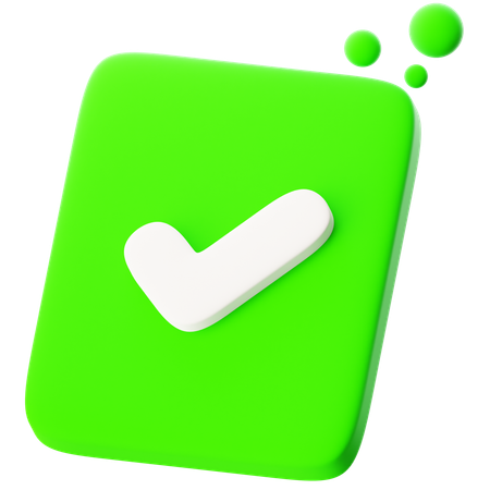 수표가 적힌 종이  3D Icon