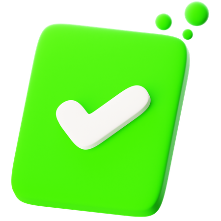 Paper With Check  3D Icon