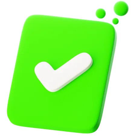 Paper With Check  3D Icon