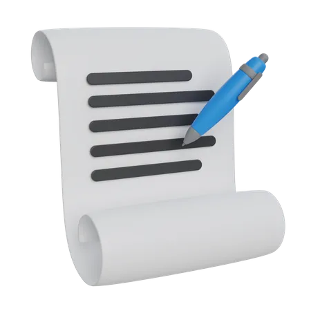 Paper Writing 3 D Illustration 3D Icon