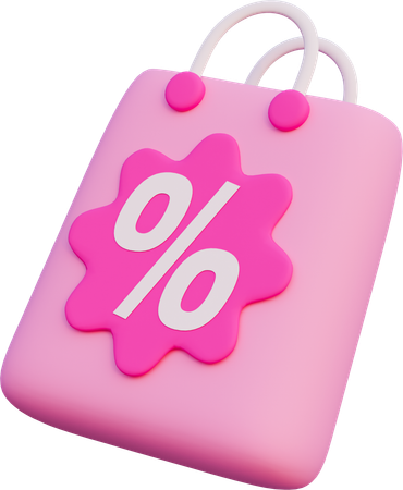 Paperbag discount  3D Icon