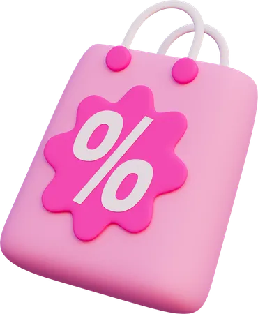 Paperbag discount  3D Icon