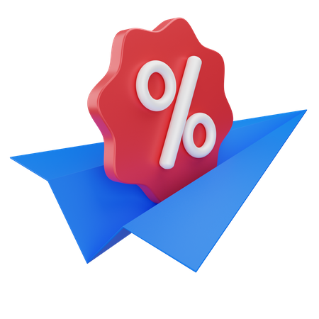 Paperplane Discount  3D Icon