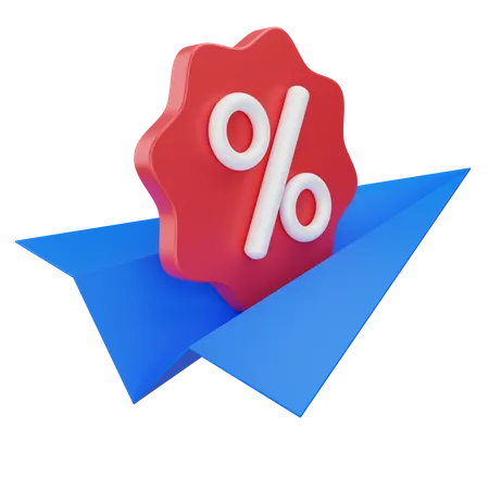 Paperplane Discount  3D Icon