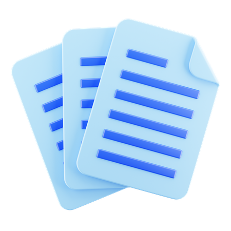 Papers  3D Icon