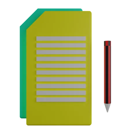 Papers And Pen  3D Icon