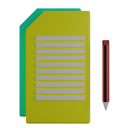 Papers And Pen  3D Icon