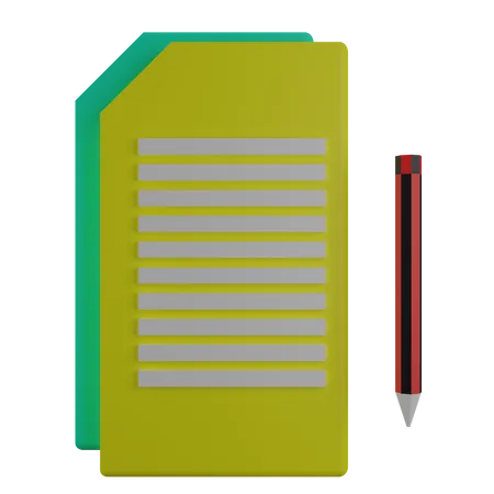 Papers And Pen 3D Icon