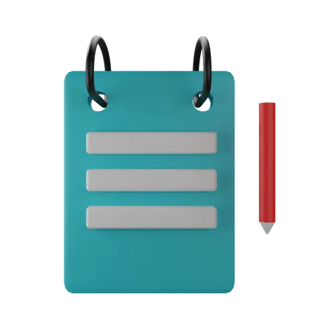 Papers Note And Pen  3D Icon