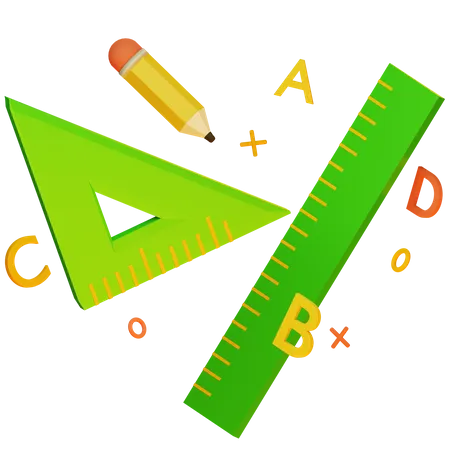 Papeterie scolaire  3D Illustration