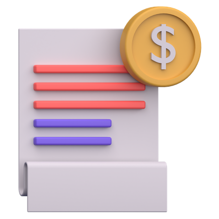 Papier à factures  3D Icon