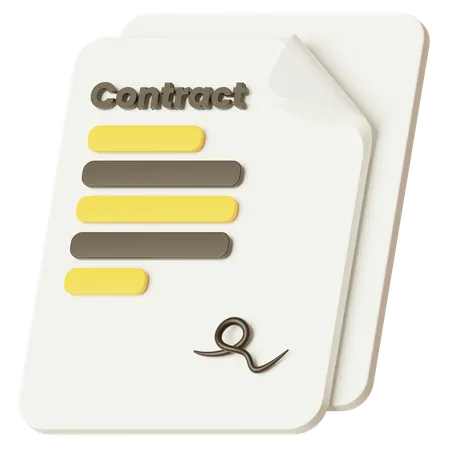 Papier contractuel  3D Icon