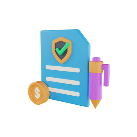 Papier d'assurance  3D Icon