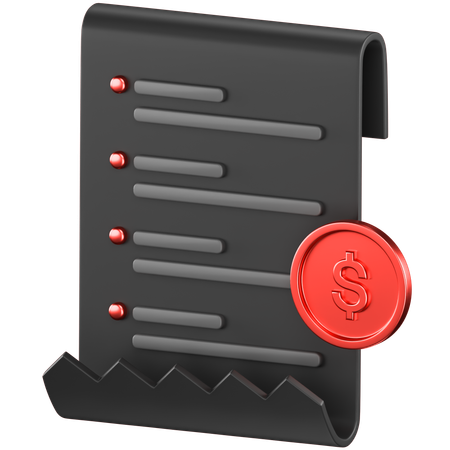 Papier de facture  3D Icon