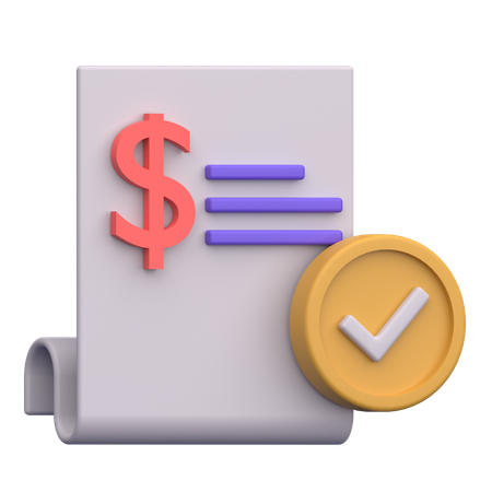 Papier de paiement  3D Icon