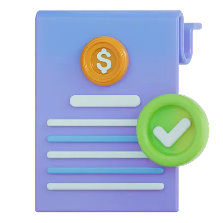 Papier de paiement  3D Icon