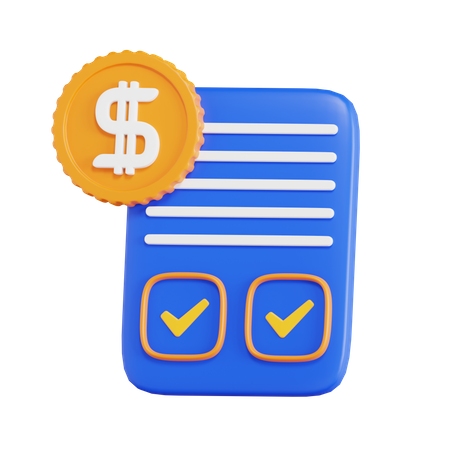 Papier de paiement  3D Icon