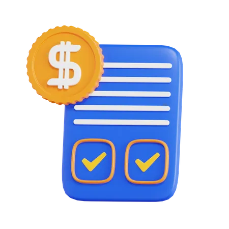 Papier de paiement  3D Icon