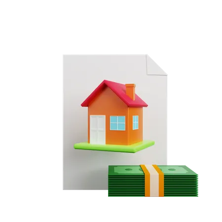 Papier de prêt immobilier  3D Illustration