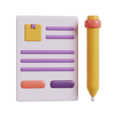 Papier d'immatriculation  3D Icon