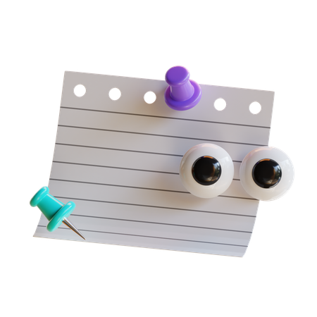 Papier et épingle  3D Icon