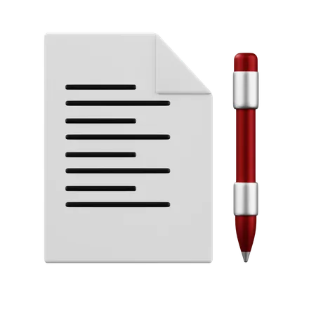 Papier et stylo  3D Icon