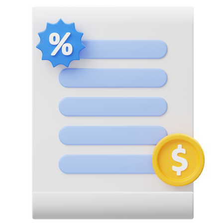 Papier fiscal  3D Icon