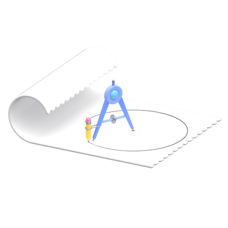 Papier mit Kompass  3D Icon