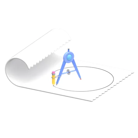 Papier mit Kompass  3D Icon