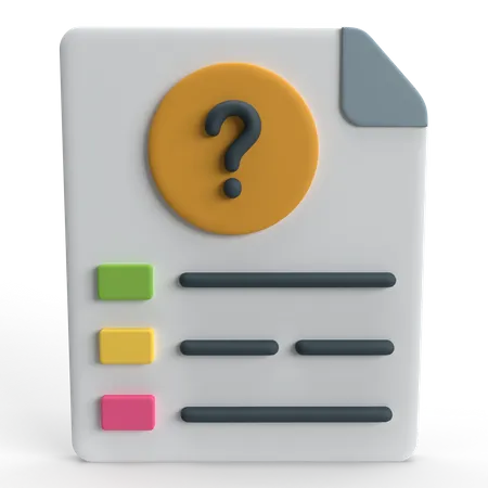 Papier de questions  3D Icon