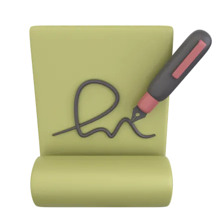 Papier de signature  3D Icon